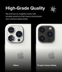 Ringke Camera Styling Compatible with iPhone 14 Pro / 14 Pro Max Camera Lens Protector, Aluminium Frame Tough Protective Cover Sticker   Black